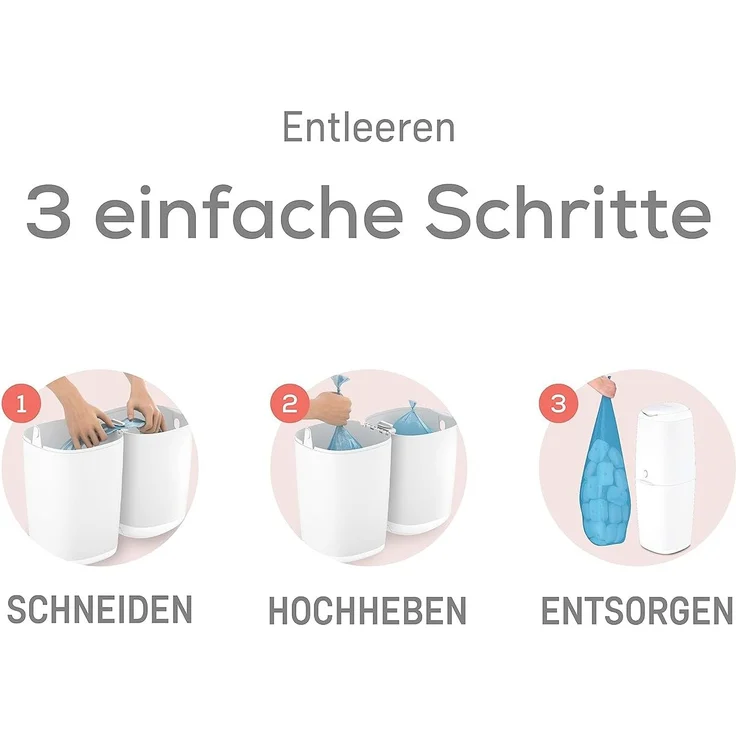 Angelcare Windeleimer Classic XL Rückenfreundliche Höhe 69 cm inkl. Kassette – Bild 7