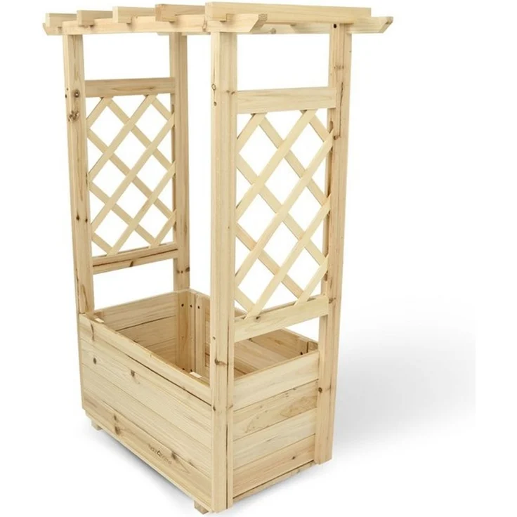 Pflanzkasten mit Rankgittern & Dach - Tannenholz - 58 x 34 x 103cm – Bild 4