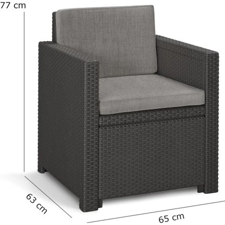 Allibert Loungeset Victoria Monaco mit Tisch Lyon anthrazit - Premium - Rattanoptik, wetterfest – Bild 12