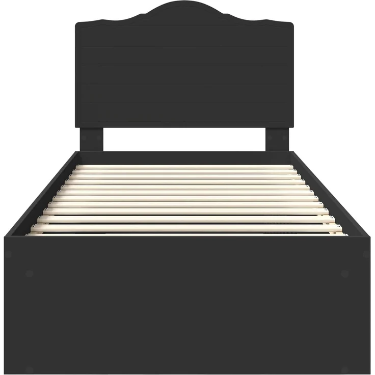 vidaXL Bettrahmen Schwarz 75 x 190 cm Massives Kiefernholz 3413372 – Bild 6