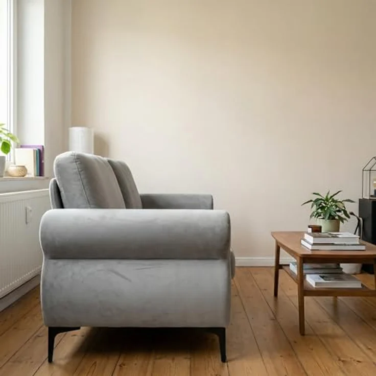 Ball & Cast Kleine Couch, Mini Sofa mit Federkern für Wohnzimmer, Schlafzimmer, Wohnung & Büro, Hellgrau – Bild 8