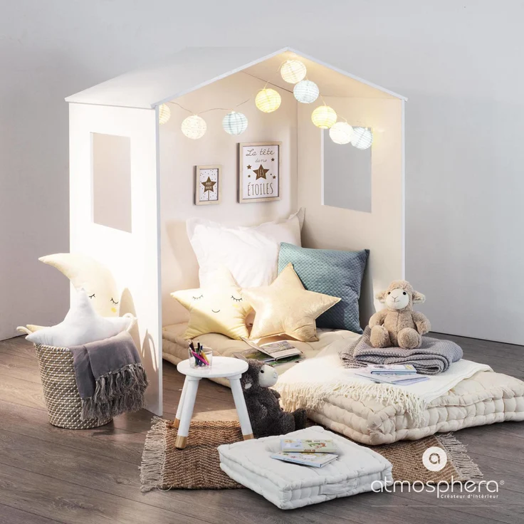 Atmosphera Hocker für ein Kind - vierbeiniger Hocker, Höhe: 26 cm, Ø 24 cm weiß – Bild 3
