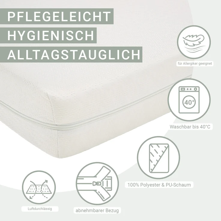 Holzbett 90x200 mit Matratze Holzbettrahmen Weiß Palettenbett Einzelbett Bett Massiv Holz Bettgestell – Bild 10