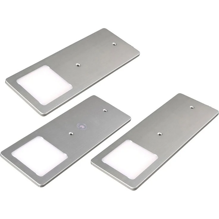 kalb LED Unterbauleuchte Silber 5W - sehr flache Küchenleuchte mit Touch-Dimmfunktion, 3er Set warmweiß, warmweiss – Bild 1