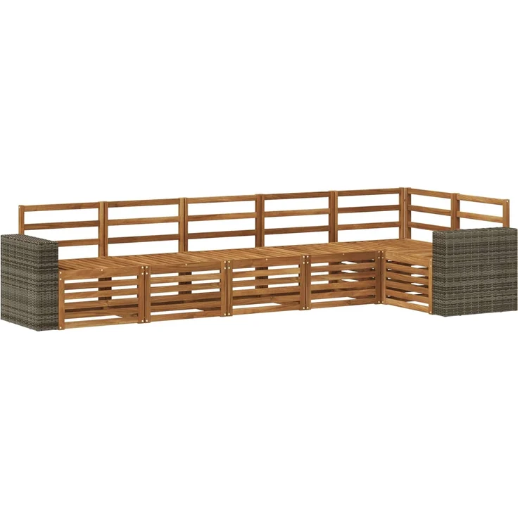 vidaXL Outdoor-Sofagarnitur 6 stk. 6-Sitzer Natur Massivholz Akazie 3384425 – Bild 2