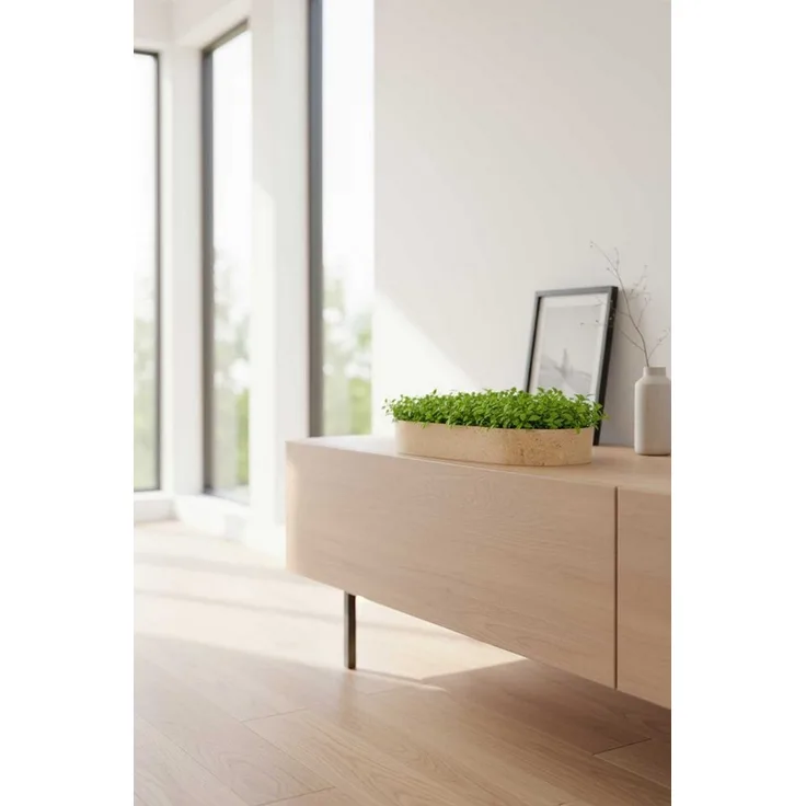 VIVANNO Pflanzschale Fiberglas SOLENA Schale - Arbanecreme Matt Mit Muster (1 St), 35 x 20 x 5 cm