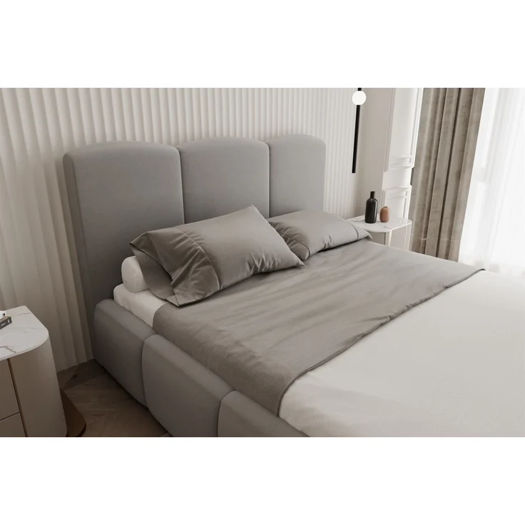 Polsterbett Doppelbett DUNIA Komplettset in Stoff Opera Velvet Petrol 120x200cm – Bild 1