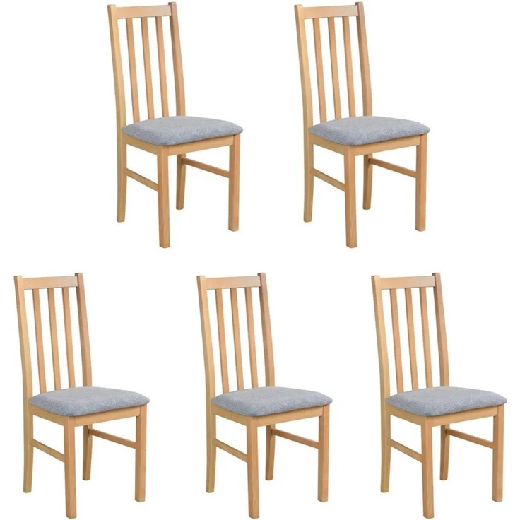 MOEBLO Stuhl BESO 10 (Eleganter Massivholz-Stuhl – zeitloses Design und hoher Sitzkomfort für stilvolle Wohnräume Polsterstühle, Holzstühle, Esszimmerstühle, Massivholz, 5 St), (BxHxT):43 x 97 x 40 cm – Bild 1