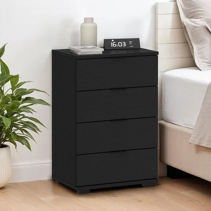 CARO-Möbel Nachtkommode PIANO, Kommode Nachttisch für Boxspringbetten mit 4 Schubladen Nachtschrank m – Bild 1