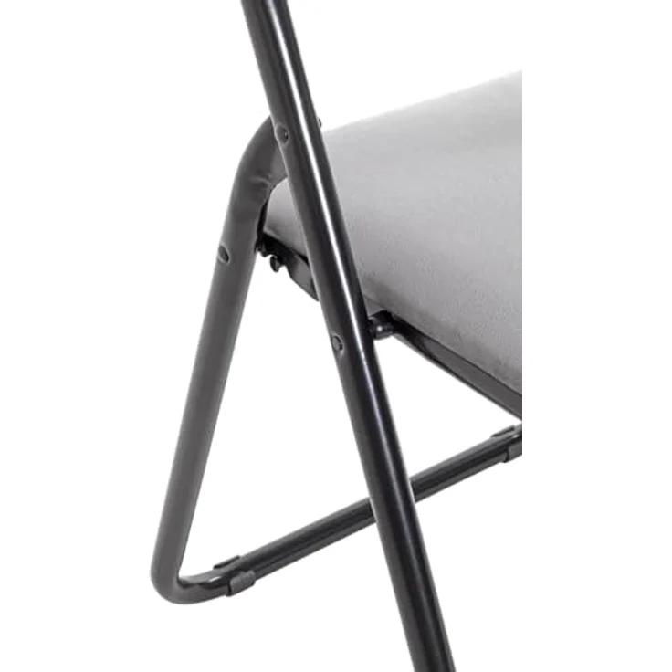 HAKU Möbel Klappstuhl 6er Set grau, schwarz, Metall, Samtgewebe - Maße: B 45 cm x H 81 cm x T 45 cm, Style: Modern – Bild 7
