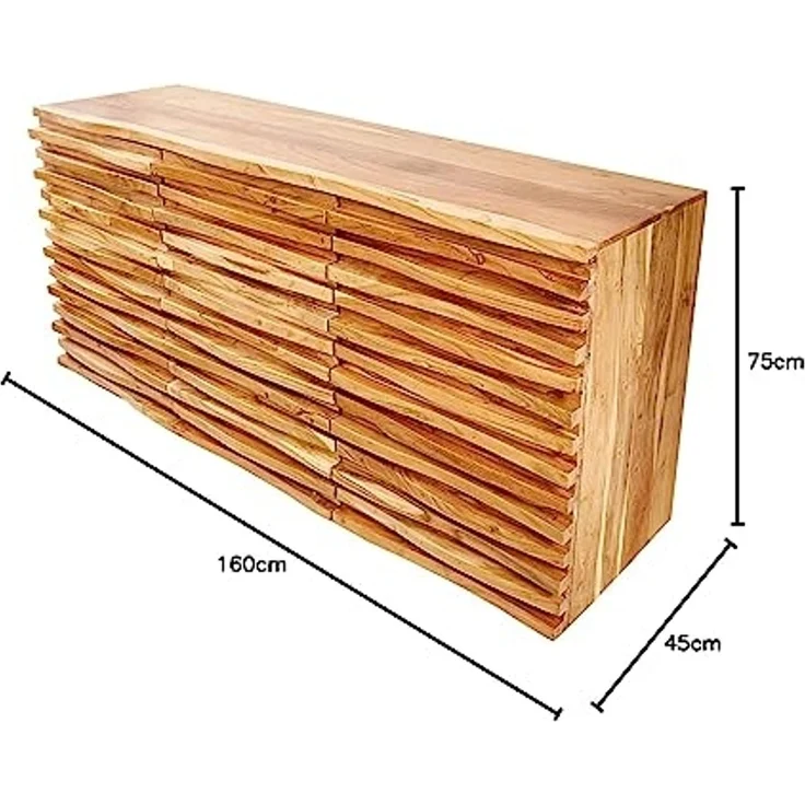 riess-ambiente Sideboard RELIEF 160cm natur, Massivholz · Anrichte · mit aufwändiger Front · Kommode · Wohnzimmer – Bild 3
