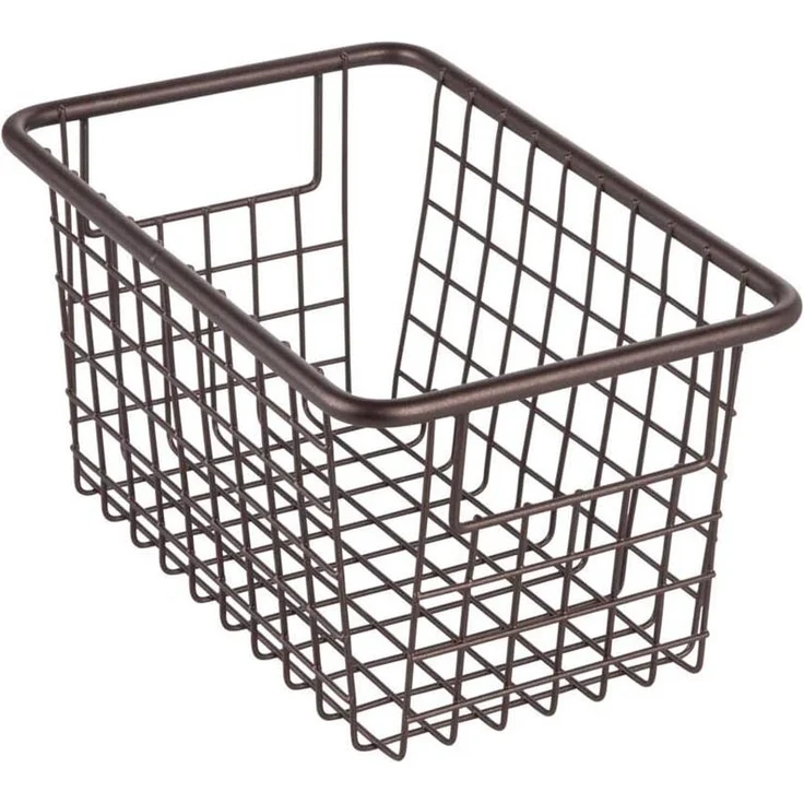 mDesign Allzweckkorb Gitterbox Drahtkorb Organizer 8er Set Griffe Metall Bronze – Bild 9