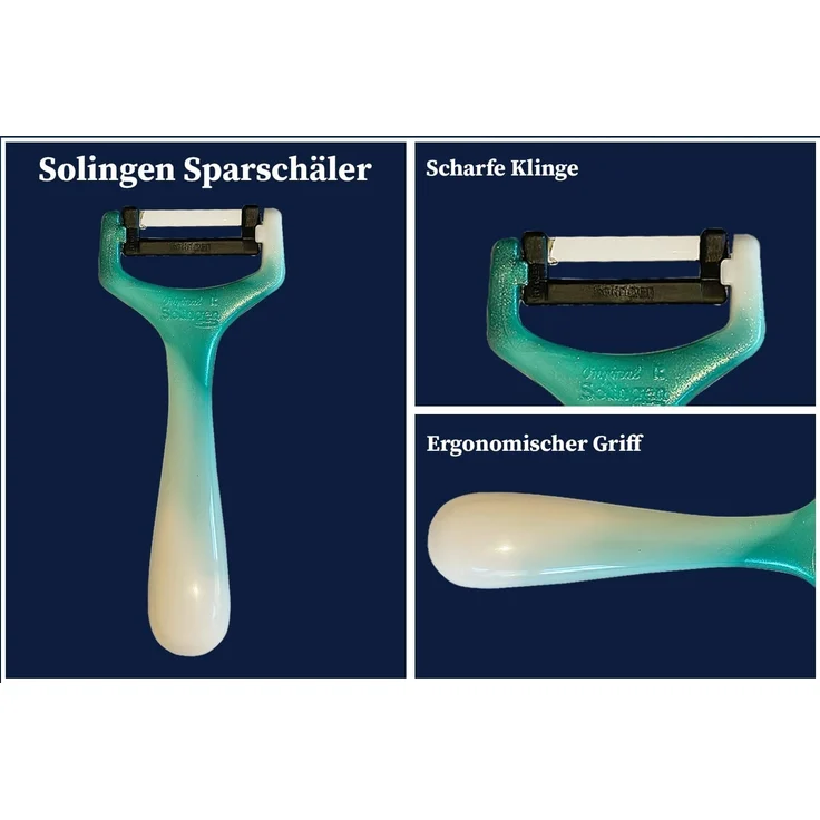 SMI Sparschäler SMI Solingen Sparschäler für Küche Gemüseschäler Kartoffelschäler, (1-tlg), Grün-Weiß – Bild 3