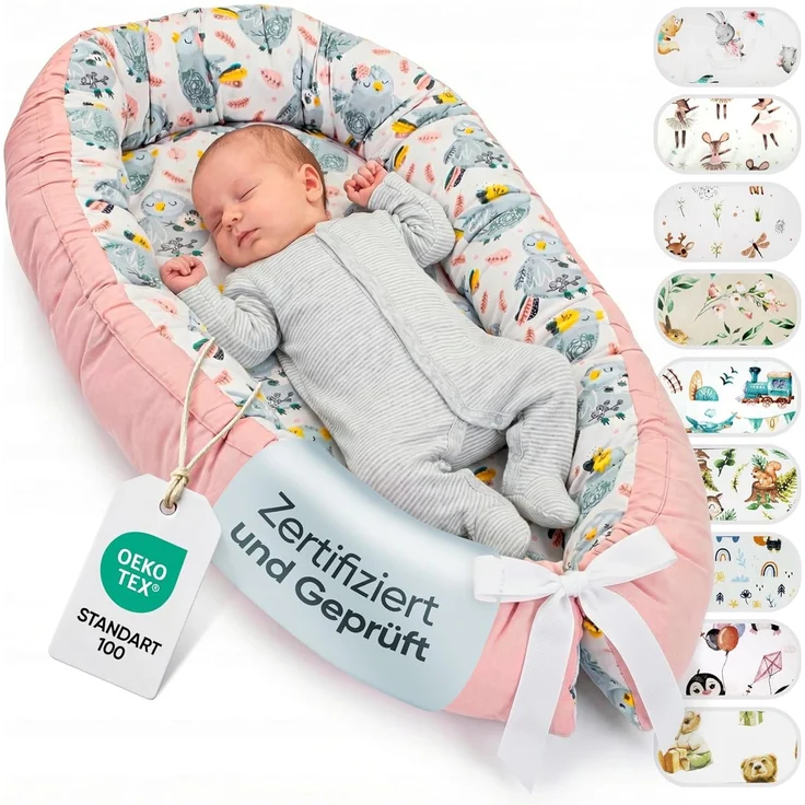LULANDO® Babynest - Standard 100 von Oeko-Tex - multifunktionales Kuschelnest für Babys und Säuglinge - Nestchen - Reisebett - 100% Baumwolle - antiallergisch - hergestellt in der EU – Bild 1