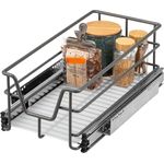 Teleskopschublade für 30 cm Schrank mit Einlegeboden, aus Metall, grau