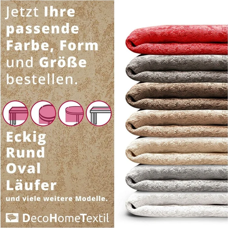 DecoHomeTextil Heimtextilmanufaktur Tischdecke Jacquard GRANIT Meliert mit Lotus Effekt – Bild 2