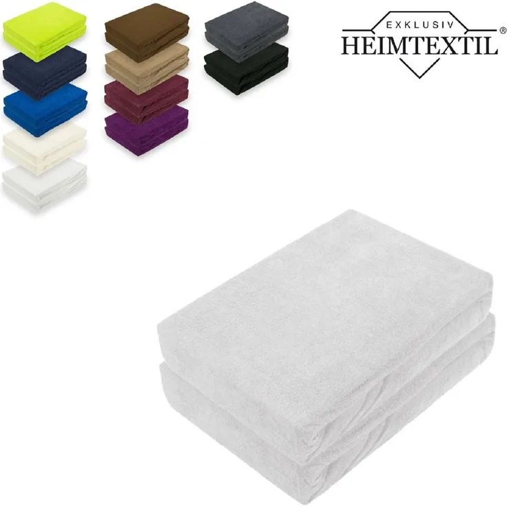 Frottee Spannbettlaken Premium Marke Doppelpack 140 - 160 x 200 cm Silber