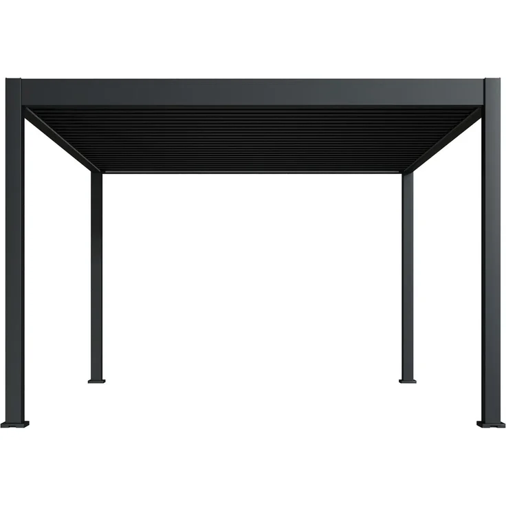 Weide E-Deluxe | elektrische Pergola mit LED | Voll Aluminium | 3 x 4 M | motorisiertes Lamellendach anthrazit – Bild 7