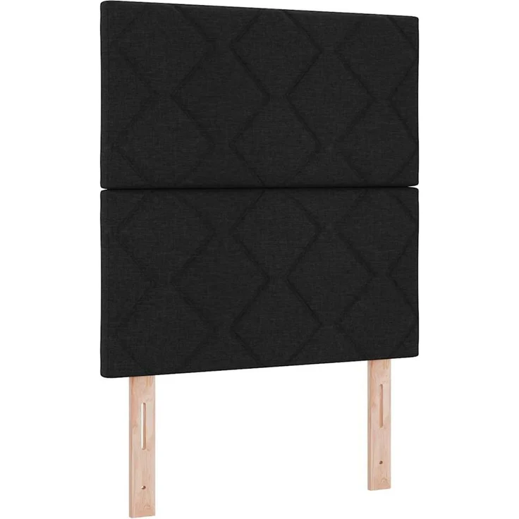 vidaXL Boxspringbett mit LED-Lichtleisten Schwarz 80 x 200 cm Stoff 3342902 – Bild 2