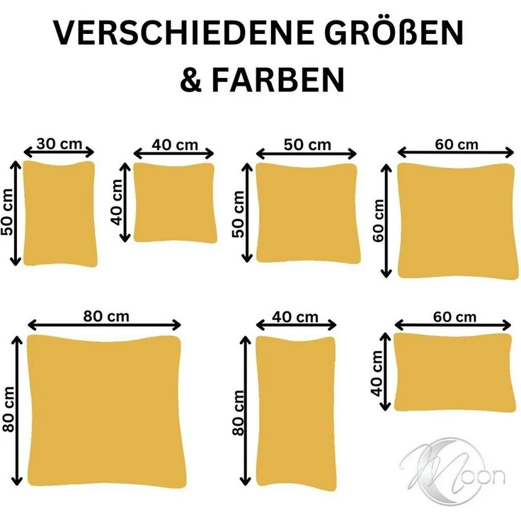 MOON Heimtextilien Kissenbezug / Seitenschläferkissenbezug 2er Pack MOON-Luxury Linon 100% Baumwolle, Linon – Bild 2