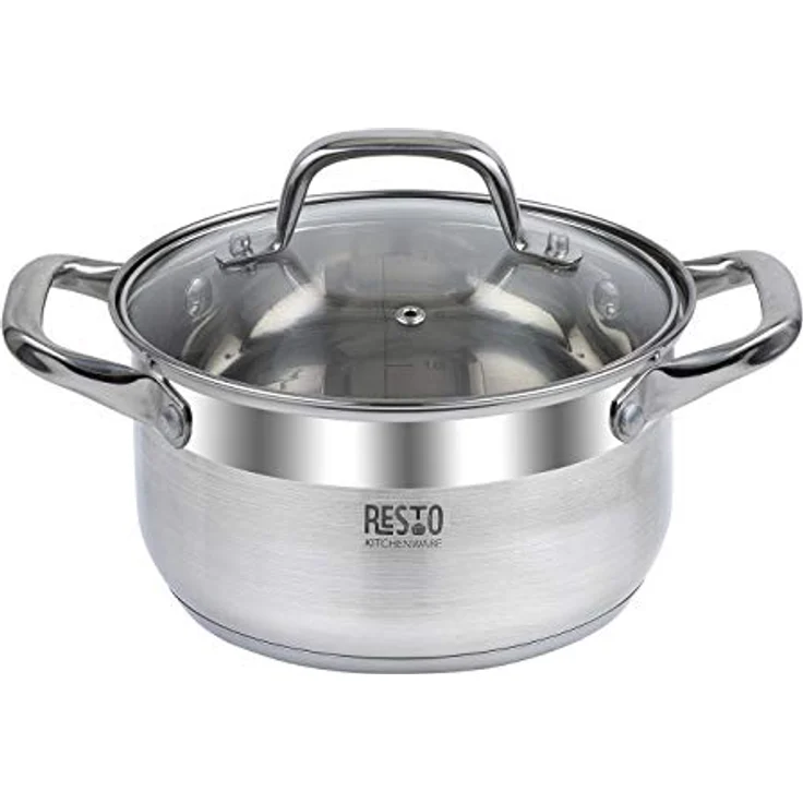 RESTO Kitchenware Kochtopf Libra, Topf energiesparend und spülmaschinenfest, Edelstahl 18/10 (2-tlg), mit hitzebeständigem Glasdeckel und Griffen – Bild 2