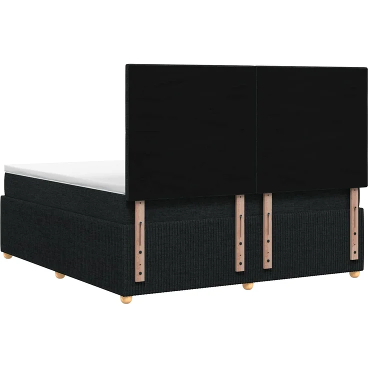 vidaXL LED Boxspringbett mit Matratze Schwarz 140x200 cm Stoff 3455883 – Bild 8