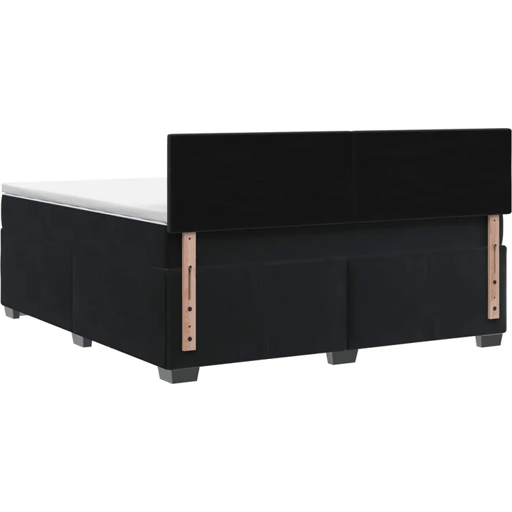 vidaXL Boxspringbett mit Matratze Schwarz 140 x 200 cm Samt 3450736 – Bild 8