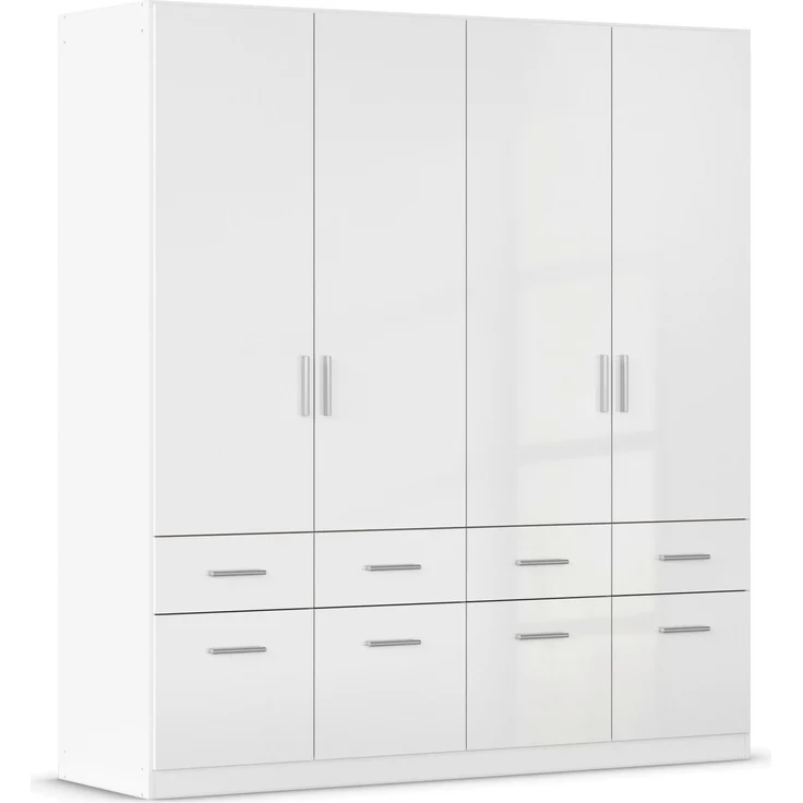 Drehtüren-Kombischrank Chile / Celle, Holzwerkstoff, Weiß, 181 x 197 x 54 cm – Bild 3