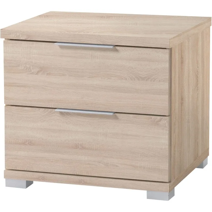 Nachtkommode >Smilla< in Eiche Sonoma, Melamin - 46x43x42cm (BxHxT)