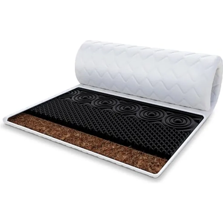 FDM Topper NERO 180x200 cm, Matratzenauflage mit 7 Zonen HR-Schaum und latexierter Kokosfaser, waschbarer Premium Bezug, H3, antiallergisch