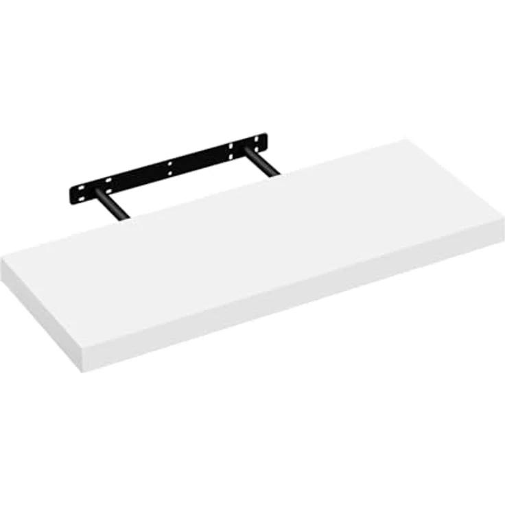 eSituro Wandregal, schwebendes Regal für Wandmontage, Schweberegal Hängeregal Wandbrett im Wohnzimmer Schlafzimmer Küche Badezimmer, weiß modern, MDF, 60 x 3,8 x 22,9 cm – Bild 7