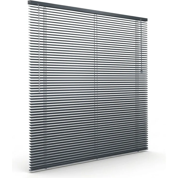 Victoria M. Jalousie Aluminium Jalousie, 40 x 130 cm, anthrazitgrau matt, mit Bohrenohne Bohren, freihängend, Sicht- Licht- und Blendschutz, inkl. Klemmclips – Bild 2