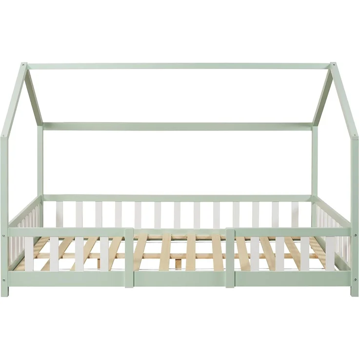 Kinderbett Sisimiut mit Matratze 140x200 cm Mintgrün / Weiß [en. casa] – Bild 5