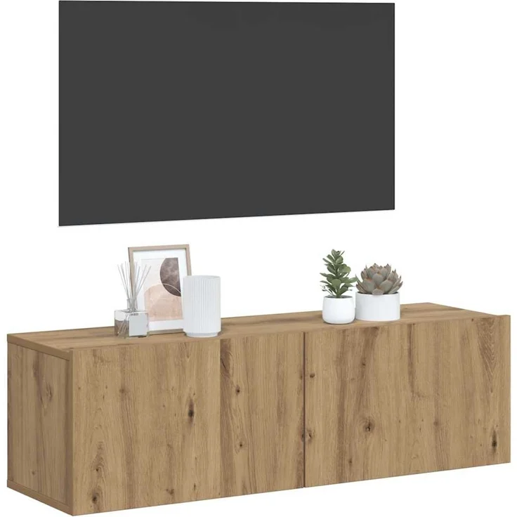 TV-Wandschrank, TV-Hängeboard Fernsehschrank Artisan-Eiche 80 x 30 x 30 cm Holzwerkstoff – Bild 3
