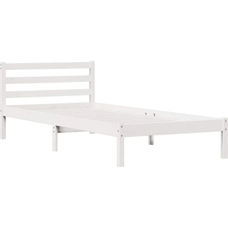 vidaXL Bettrahmen Weiß 225,5 x 85,5 x 69,5 cm Massivholz Kiefer 869775 – Bild 1