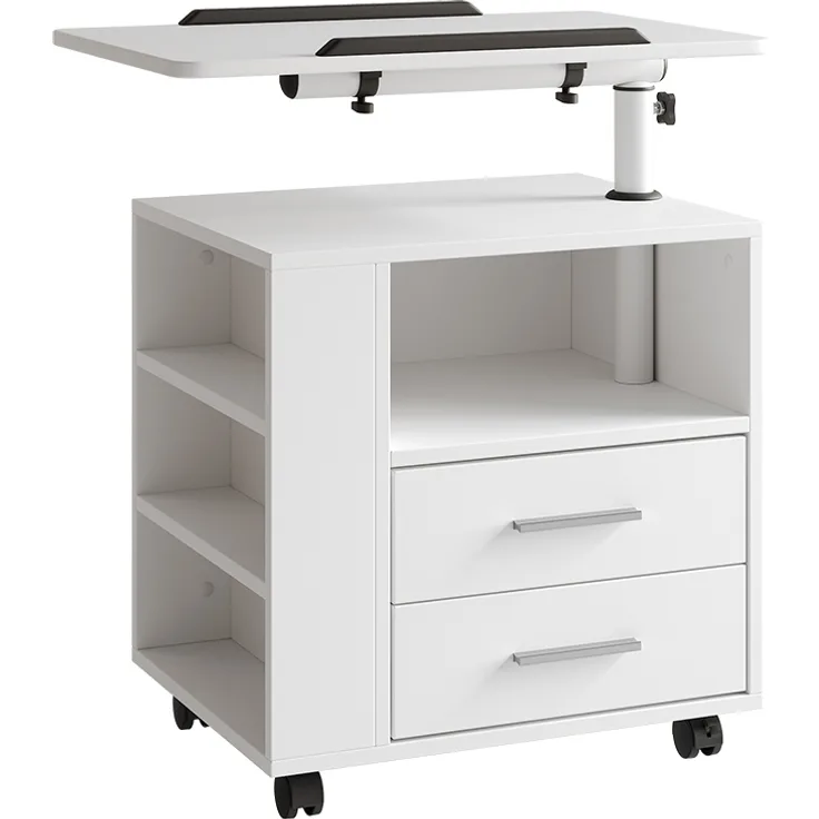 Nachttisch Bora Weiß 60 x 69 cm mit 2 Schubladen Vicco