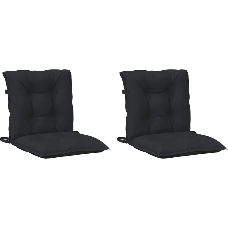 vidaXL Niedriglehner Stuhlkissen Set 2 pcs Melange Schwarz 4002400 – Bild 2