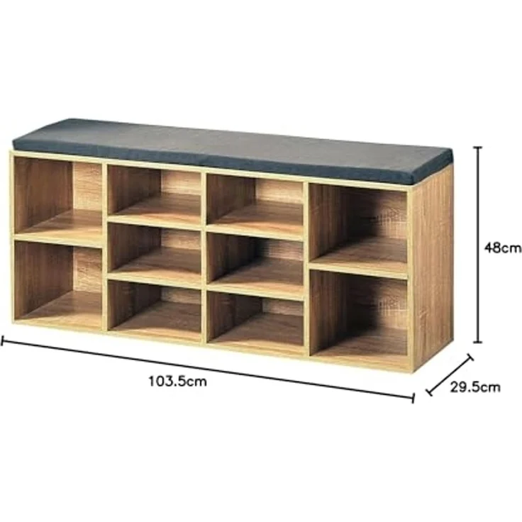 HTI-Line Schuhbank Schuhbank Katja (Stück, 1-St, 1 Schuhbank mit Kissenauflage), Schuhregal 10 Fächer – Bild 3
