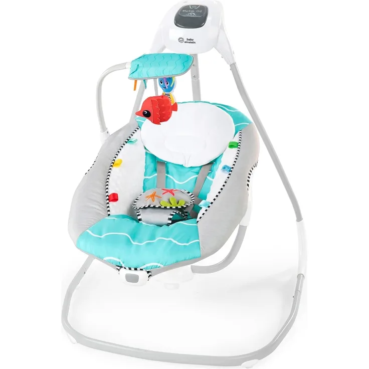 Baby Einstein Ocean Explorers Musikalische kompakte Babyschaukel, Vibrierend, Mehrere Richtungen, Grau, Unisex, 0-9 Monate