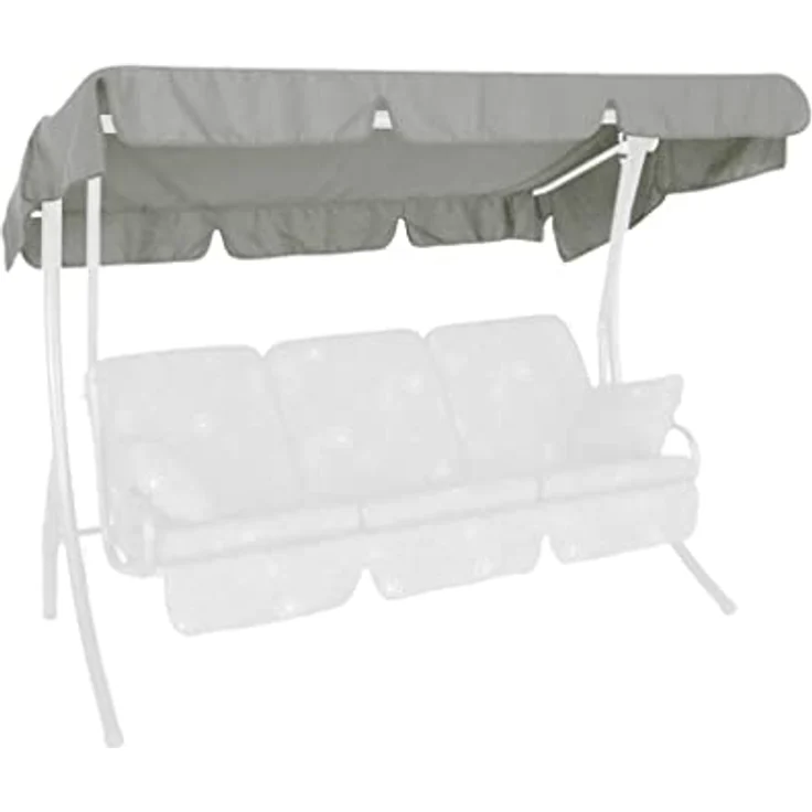 Angerer Freizeitmöbel Sonnendach für 3-Sitzer Hollywoodschaukel, hellgrau, wasser- und schmutzabweisend, waschbar bei 30°C, 210 x 145 cm – Bild 2