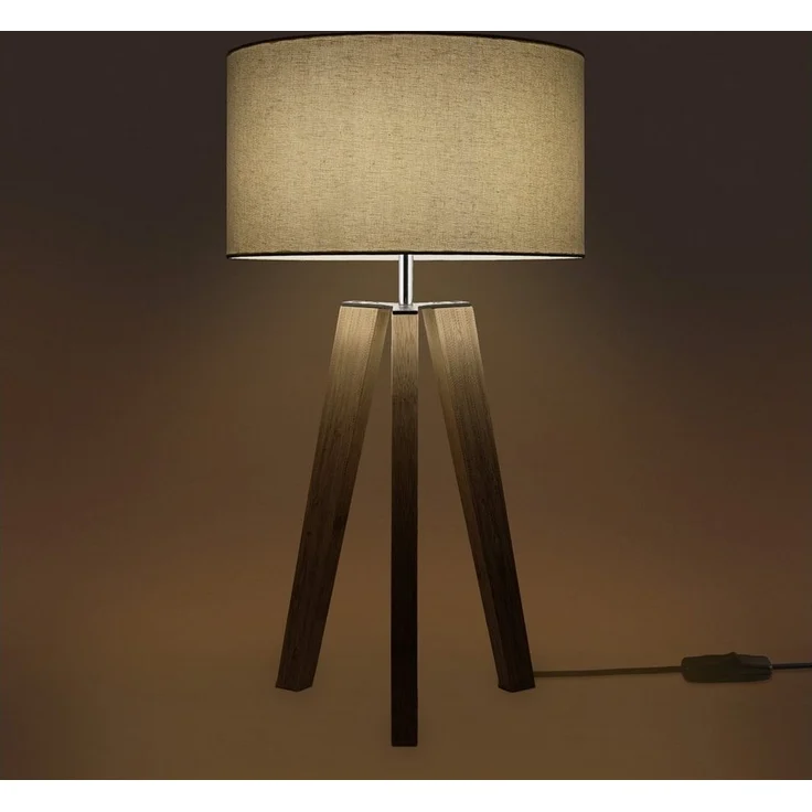 Paco Home Tischleuchte Canvas uni Color, ohne Leuchtmittel, Stehlampe Vintage Fuß LED Lampe Wohnzimmer Skandinavischer Stil E27 – Bild 2
