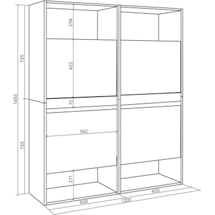 Skraut Home | Schuhregal, Schuhschrank | Schuhaufbewahrung | 120 x 145 x 35 cm | Für Schlafzimmer, Zimmer | Schuh-Organizer | Moderner Stil | Eiche – Bild 3