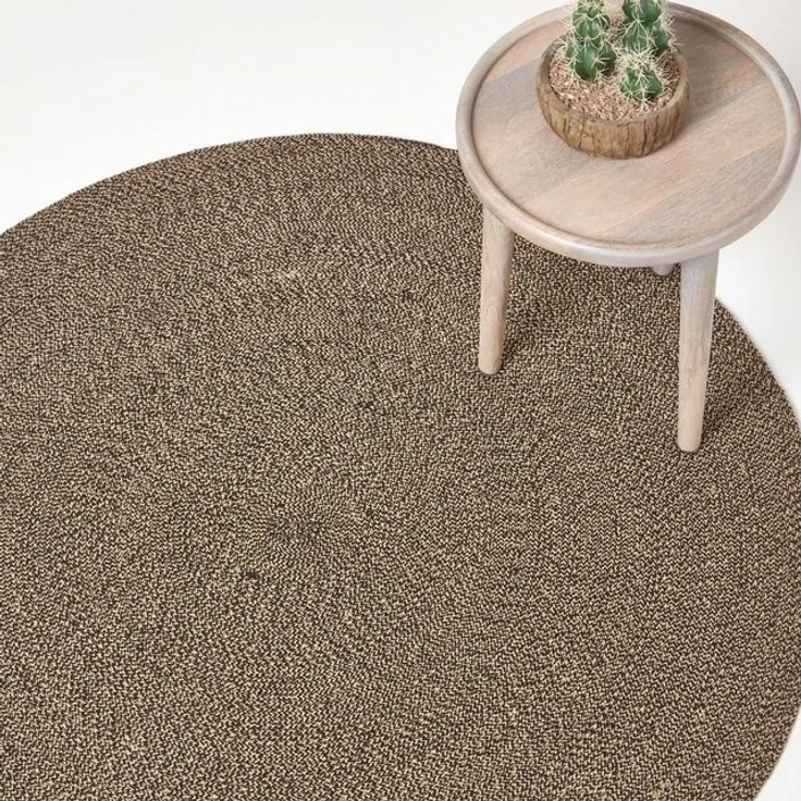 Homescapes Teppich Geflochtener handgewebter Teppich in beige und schwarz, 120 cm rund, Höhe: 20 mm – Bild 4