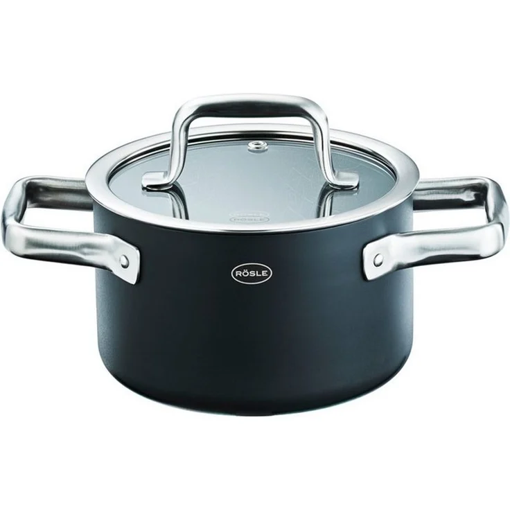 RÖSLE Kochtopf Topf EBONIC, ProNero, Aluminium, Edelstahl (1-tlg), für alle Herdarten geeignet, inklusive Induktion – Bild 1