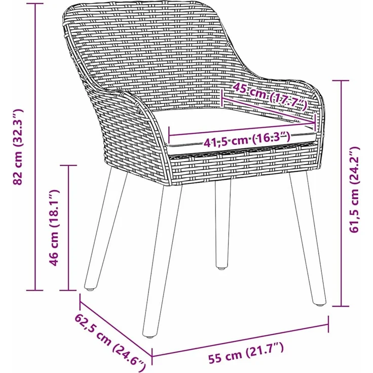 vidaXL Garten Essgruppe 7 stk. Hellgrau Poly-Rattan 3261717 – Bild 12