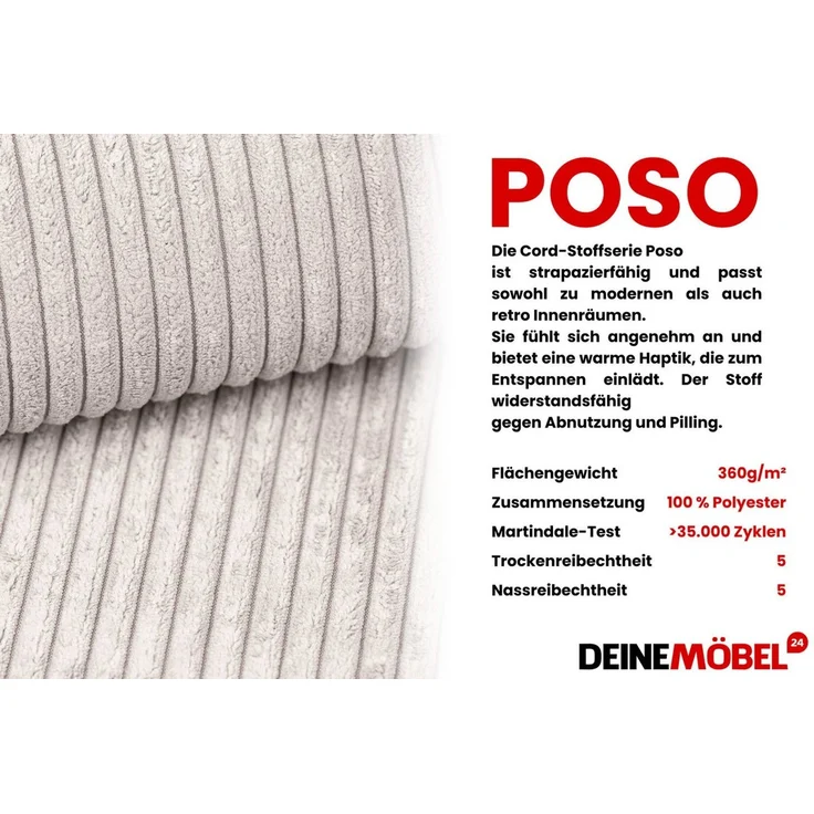Deine Möbel 24 Boxspringbett WILL Cord, inkl. 2 Bettkästen, Matratzen (H3/H4) & Kaltschaum-Topper (Set, 1-St, in Farben Beige Creme Grau Dunkelgrau Graphit Schwarz), Boxbett Polsterbett 140x200 160x200 180x200 200x200 – Bild 3