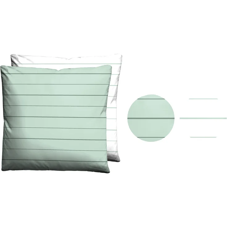 biberna 0636044 Mako-Satin Bettwäsche STREIFEN - MIX & MATCH, mint, 1x 80x80 cm – Bild 5