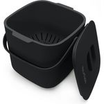 YourCasa Biomülleimer Küche - 4L Komposteimer für alltäglichen Biomüll Behälter - Spülmaschinenfest - Geruchsdicht - Sieb - Bio Mülleimer klein mit Deckel Eimer Bioabfallbehälter Biotonne (4L Schwarz)