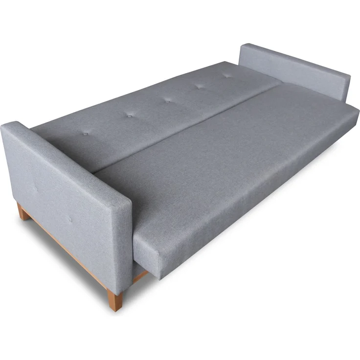 Sofa Wood mit Schlaffunktion - Schlafsofa mit Bettkasten, Bettsofa, Massivholz, Polstersofa mit Holzfüße (Pink (Twist 16)) – Bild 3