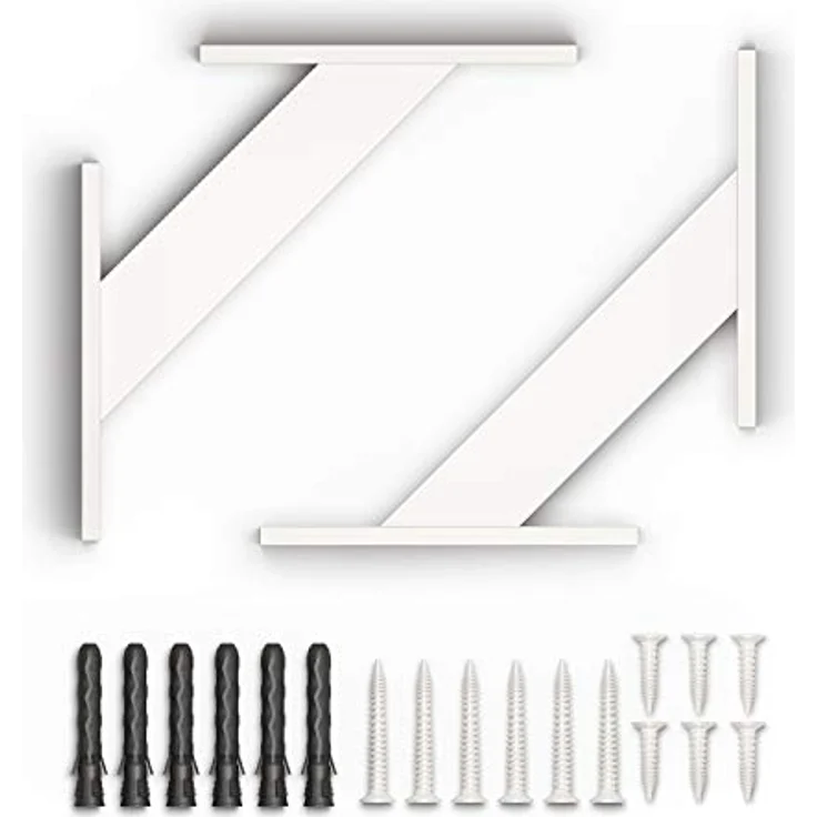 sossai® Wandregalhalter 2er Set FSHR Design Regalträger in Weiß, 2-tlg. – Bild 6